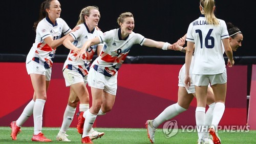 -올림픽- 영국 여자축구, 일본 꺾고 8강 선착…미국은 뉴질랜드 6-1 제압