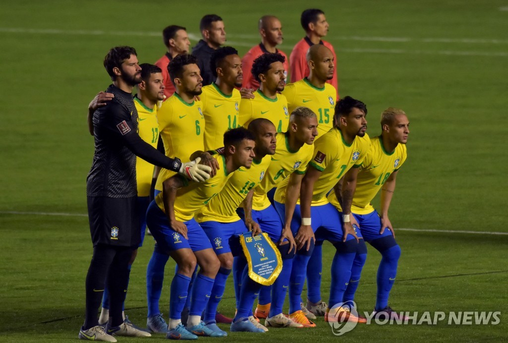 2022 카타르 월드컵 남미예선 볼리비아전에 나섰던 브라질 축구대표팀