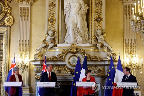 30일(현지시간) 외교·국방 장관(2+2) 회담 가진 프랑스와 호주 