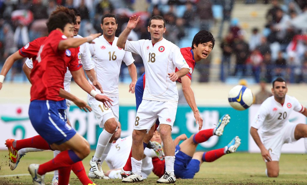 2014 브라질 월드컵 아시아 3차 예선 한국-레바논 경기 장면