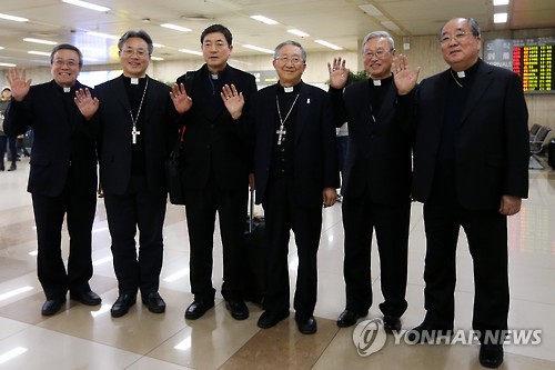 한국 천주교주교회의 방북단, 일정 마치고 귀환 | 연합뉴스
