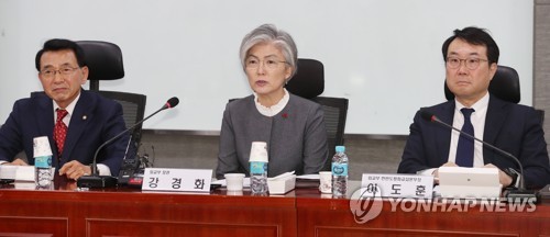 한반도 비핵화 대책특위에서 발언하는 강경화 장관