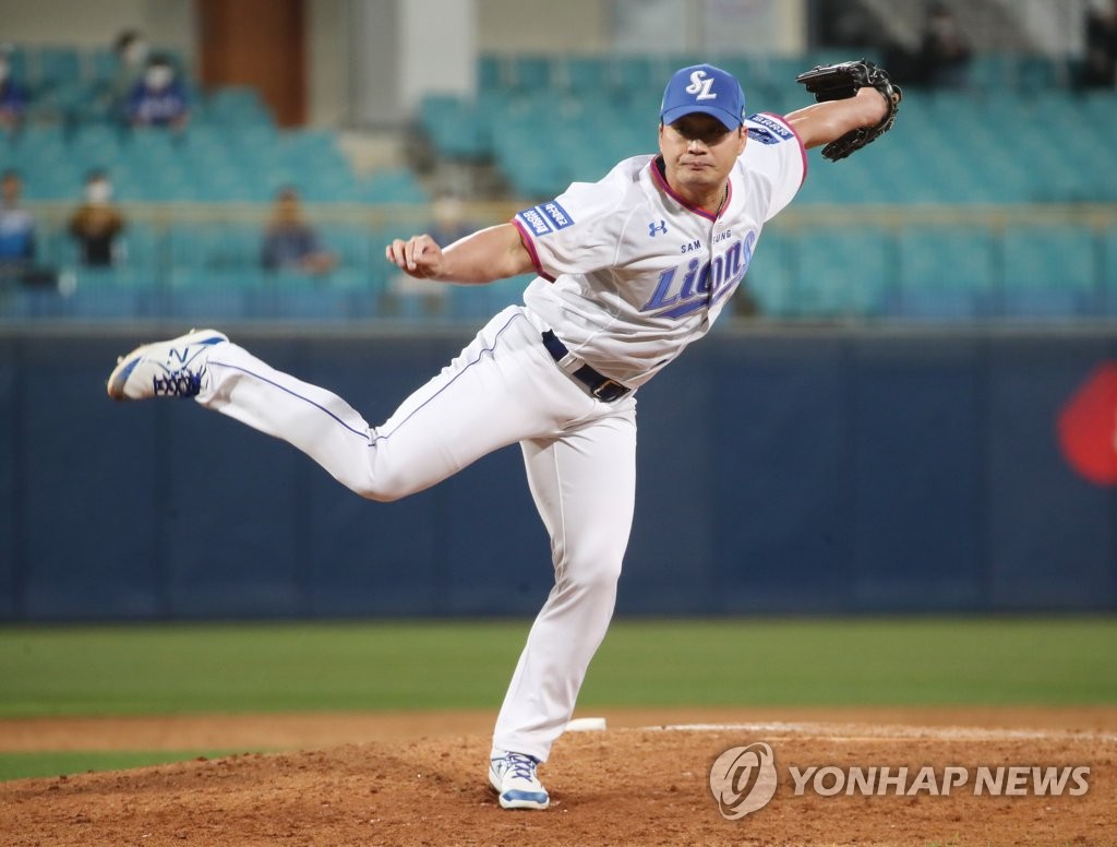 Samsung Lions Oh Seung Hwan Yonhap News Agency