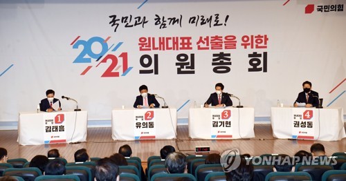 국민의힘 원내대표 경선, 김기현·김태흠 결선투표