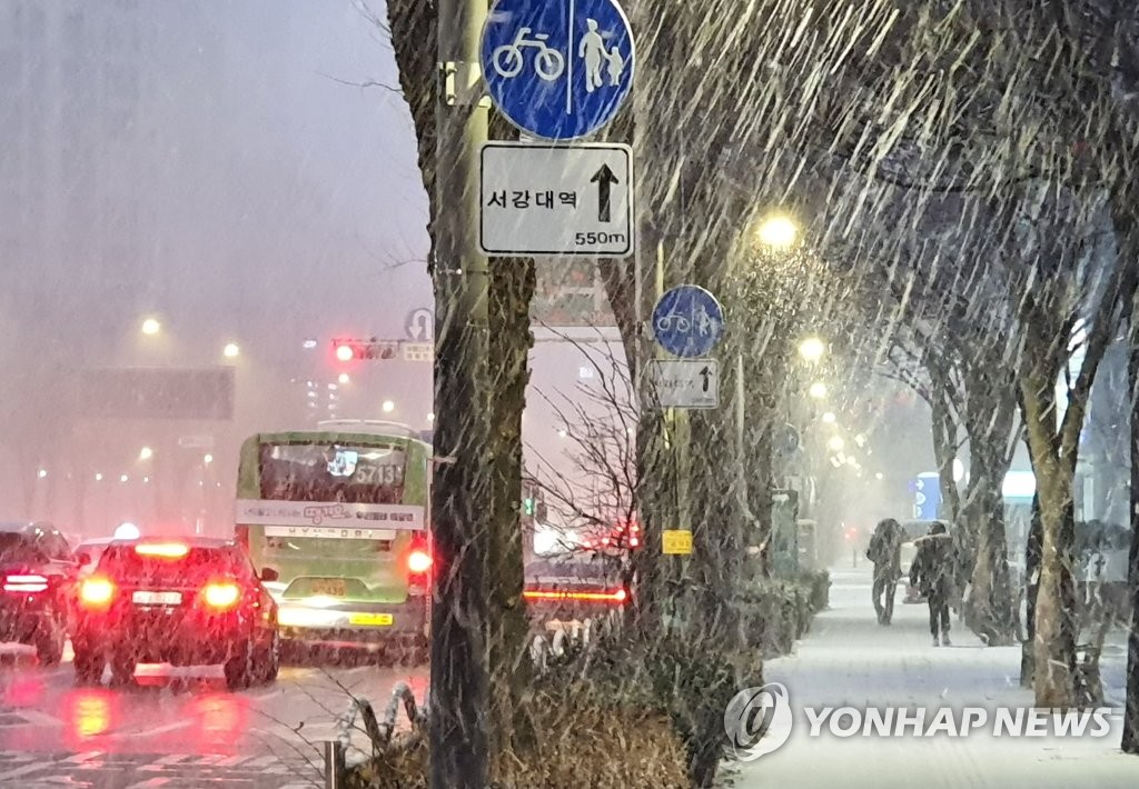 Snowfall in Seoul