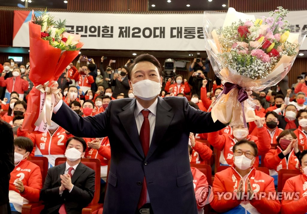 韓国大統領選　野党・尹錫悦氏が勝利宣言＝「偉大な国民の勝利」
