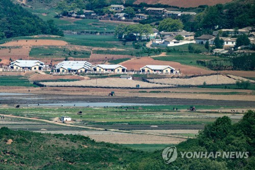 농사일하는 북한 주민들