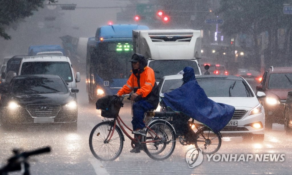 많은 비 내리는 서울