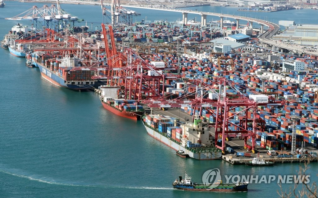 Port de Busan. (Photo d'archives Yonhap) 