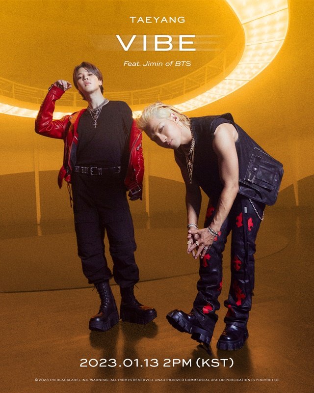 La foto, proporcionada por The Black Label, muestra un póster promocional de "Vibe", el nuevo sencillo de Taeyang, de BIGBANG, en colaboración con Jimin, de BTS. (Prohibida su reventa y archivo)