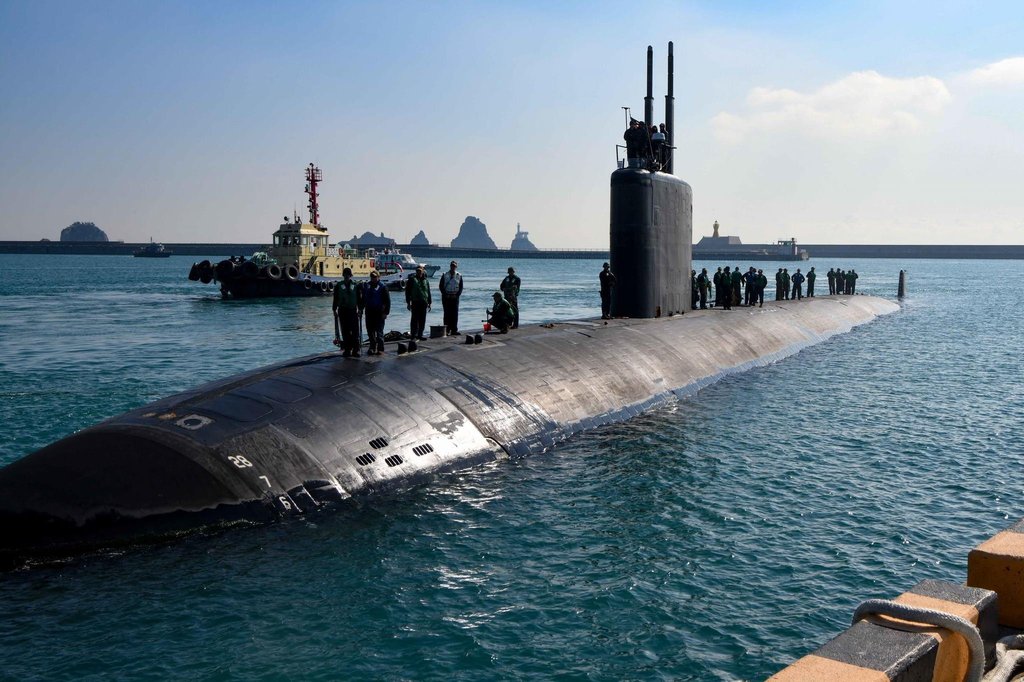 지난달 23일 부산 작전기지에 입항한 미국 핵잠수함 '스프링필드'