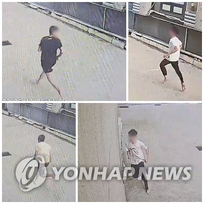 Este video de CCTV muestra a los ciudadanos vietnamitas que escaparon de la estación de la unidad de patrulla de la policía de Wolgok en la ciudad suroccidental de Gwangju el 11 de junio de 2023. (Yonhap)