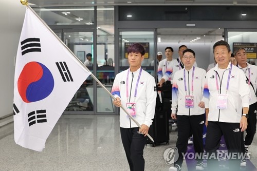 وصول الوفد الكوري الجنوبي المشارك في دورة الألعاب الآسيوية إلى هانغتشو