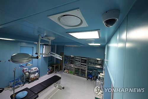Caméra de surveillance dans une salle d'intervention chirurgicale
