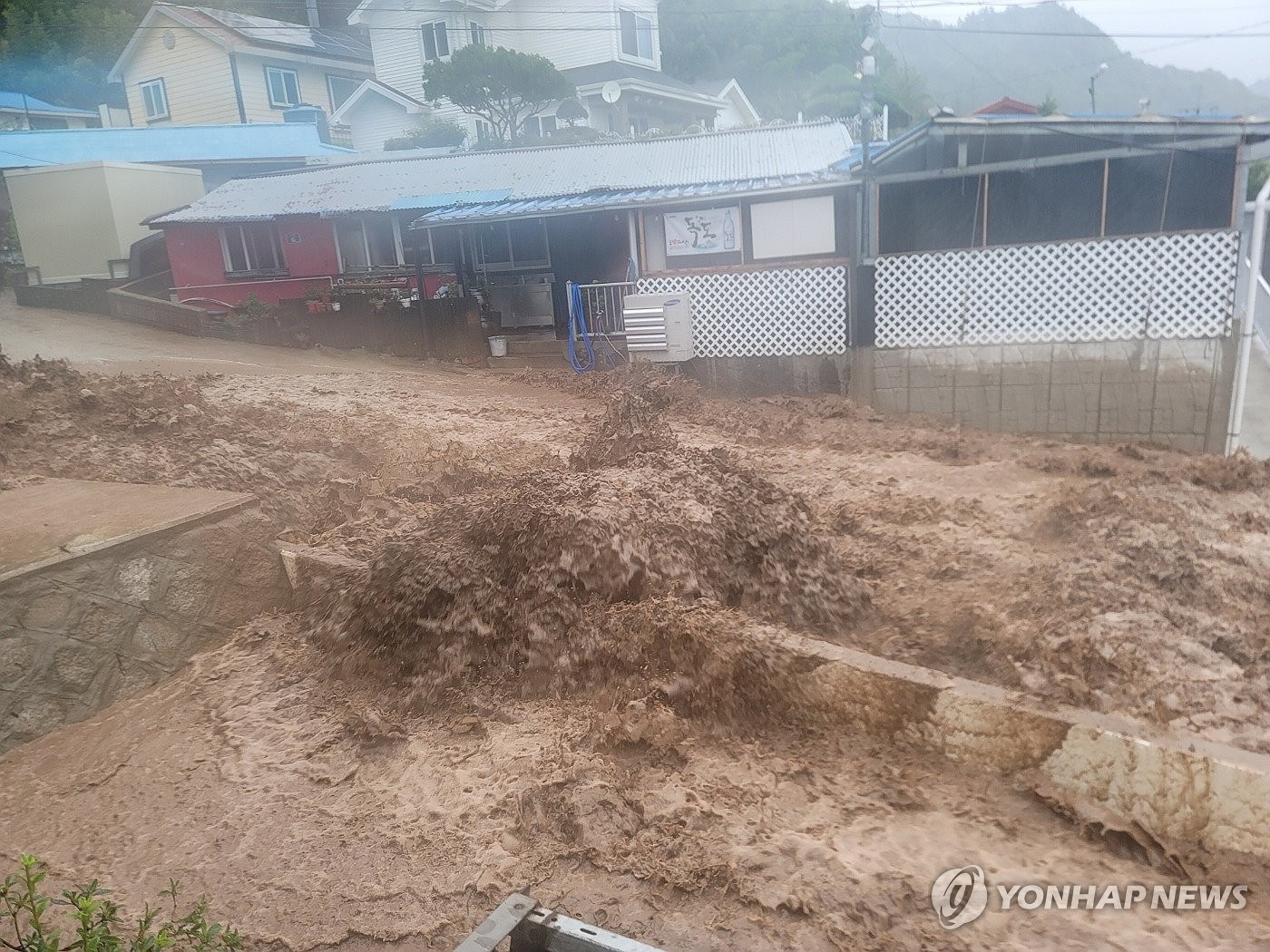 울릉도, 폭우로 마을 피해