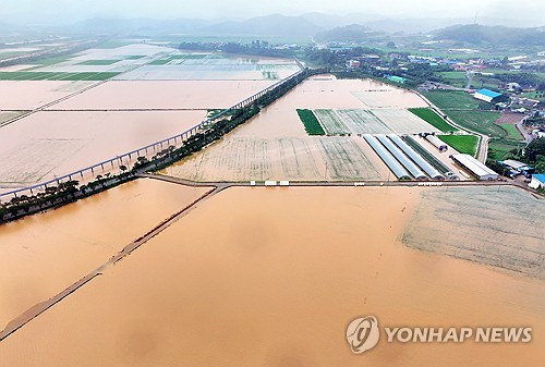 Terrains agricoles inondés