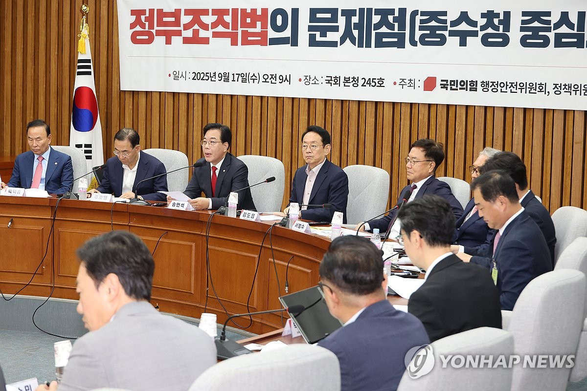 국힘 "與 정부조직법 개정안 기습상정으로 민생경제협의체 순연"