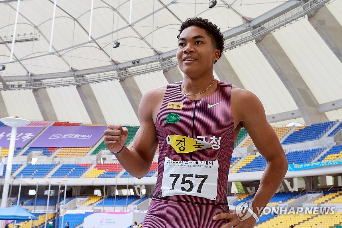 [전국체전] 나마디 조엘진, 100ｍ 이어 200ｍ도 우승…"예상 못한 결과"